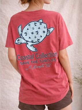 Save The Turtles Coastal Graphic Tee | Vintage Style Oversized Beachy